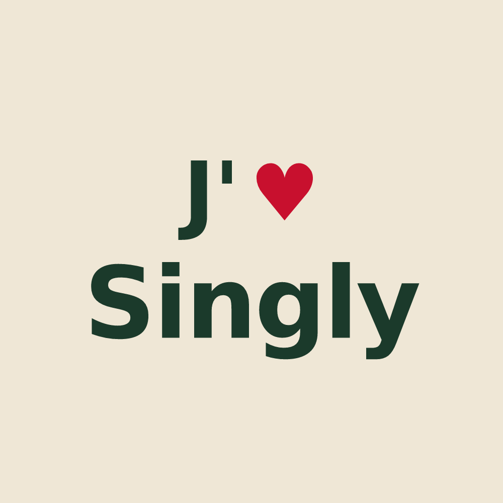 Tote bag personnalisé Singly — design « J'aime Singly » imprimé sur le tote bag