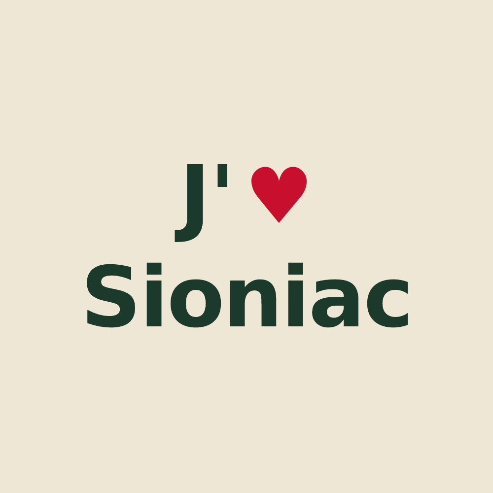 Tote bag personnalisé Sioniac — design J'aime Sioniac