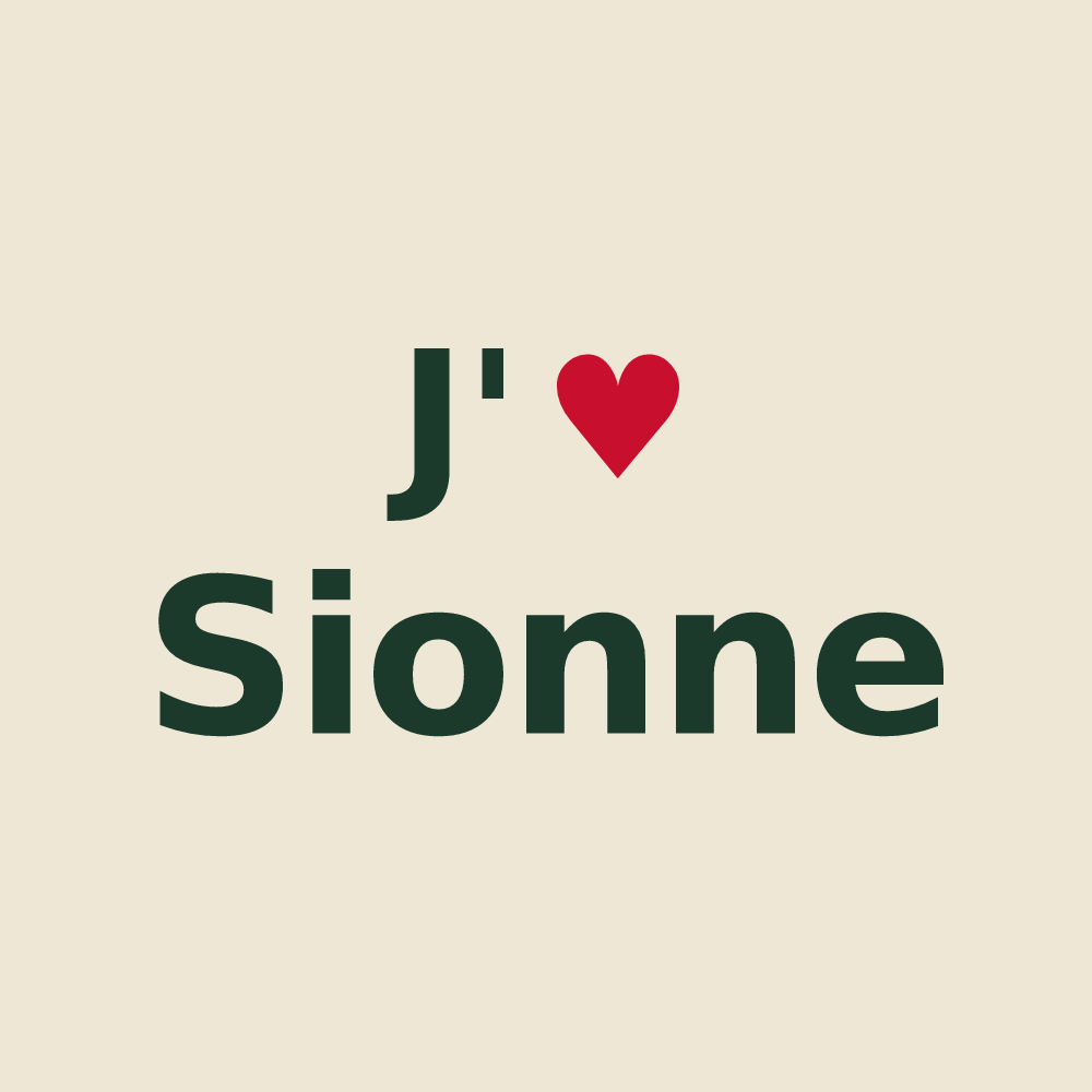 Tote bag personnalisé Sionne — design J'aime Sionne