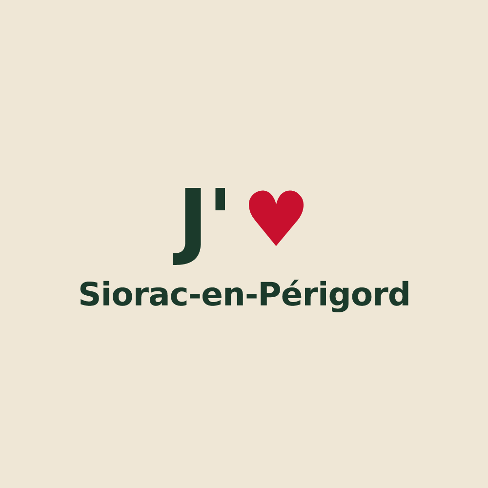 Tote bag personnalisé Siorac-en-Périgord — design J'aime Siorac-en-Périgord
