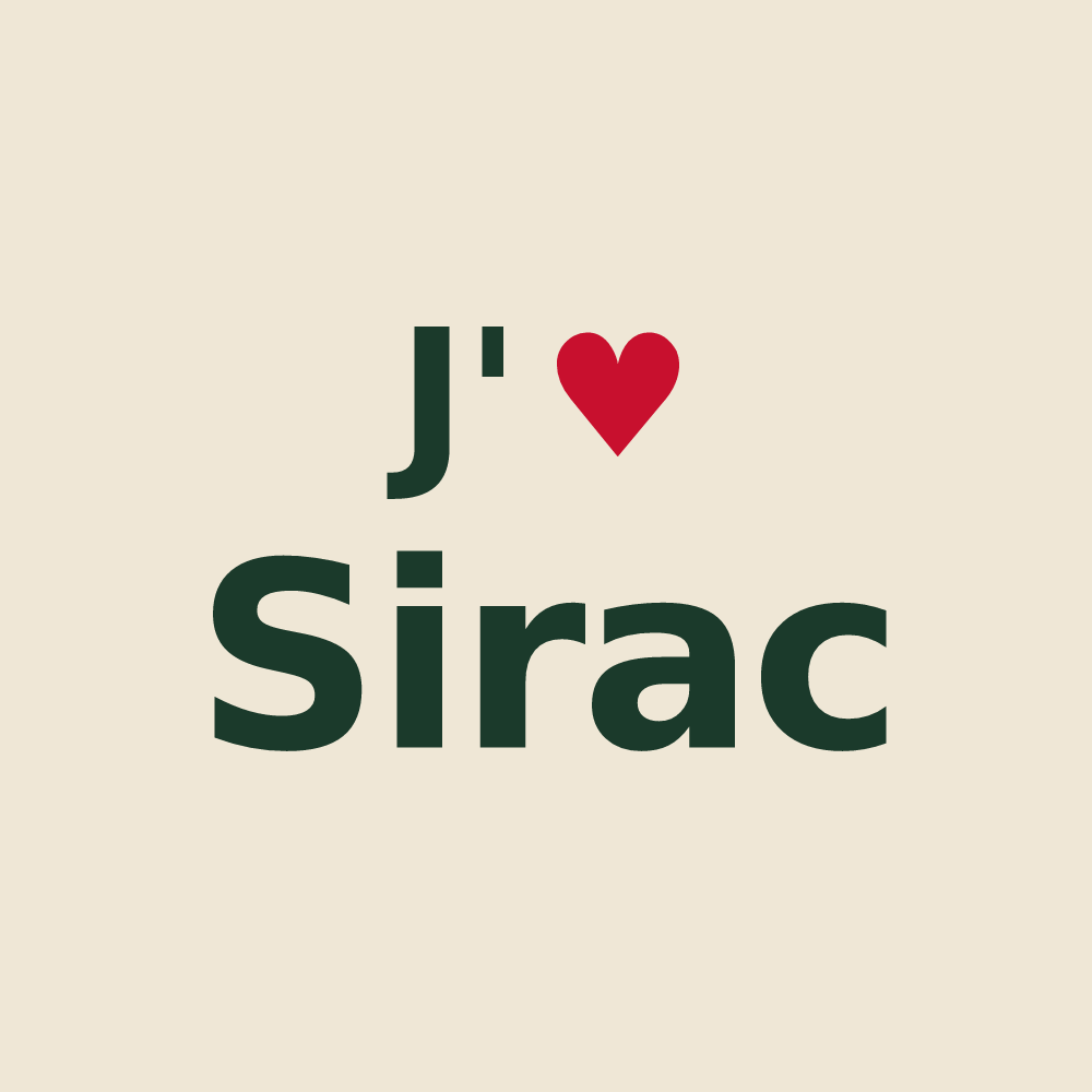 Tote bag personnalisé Sirac — design J'aime Sirac