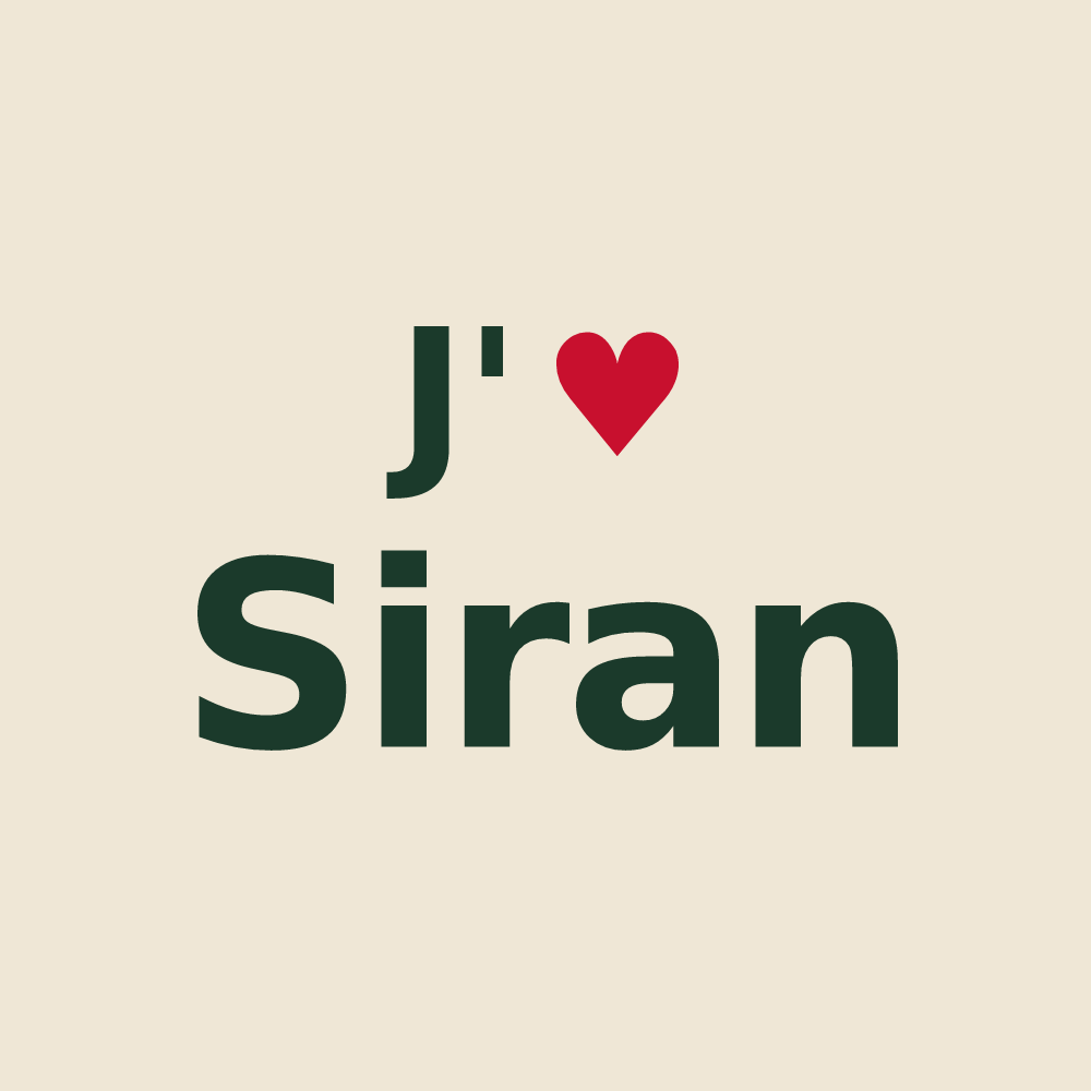 Tote bag personnalisé Siran — design J'aime Siran