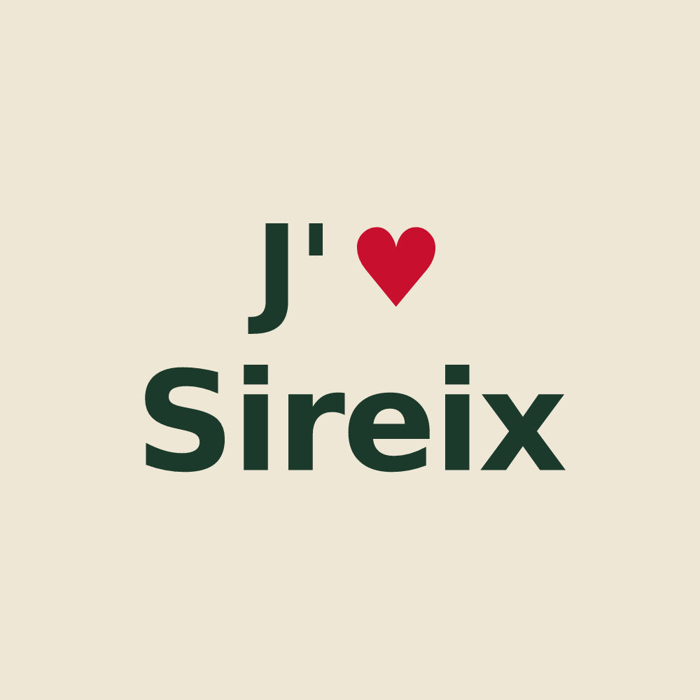 Tote bag personnalisé Sireix — design « J'aime Sireix » imprimé sur le tote bag