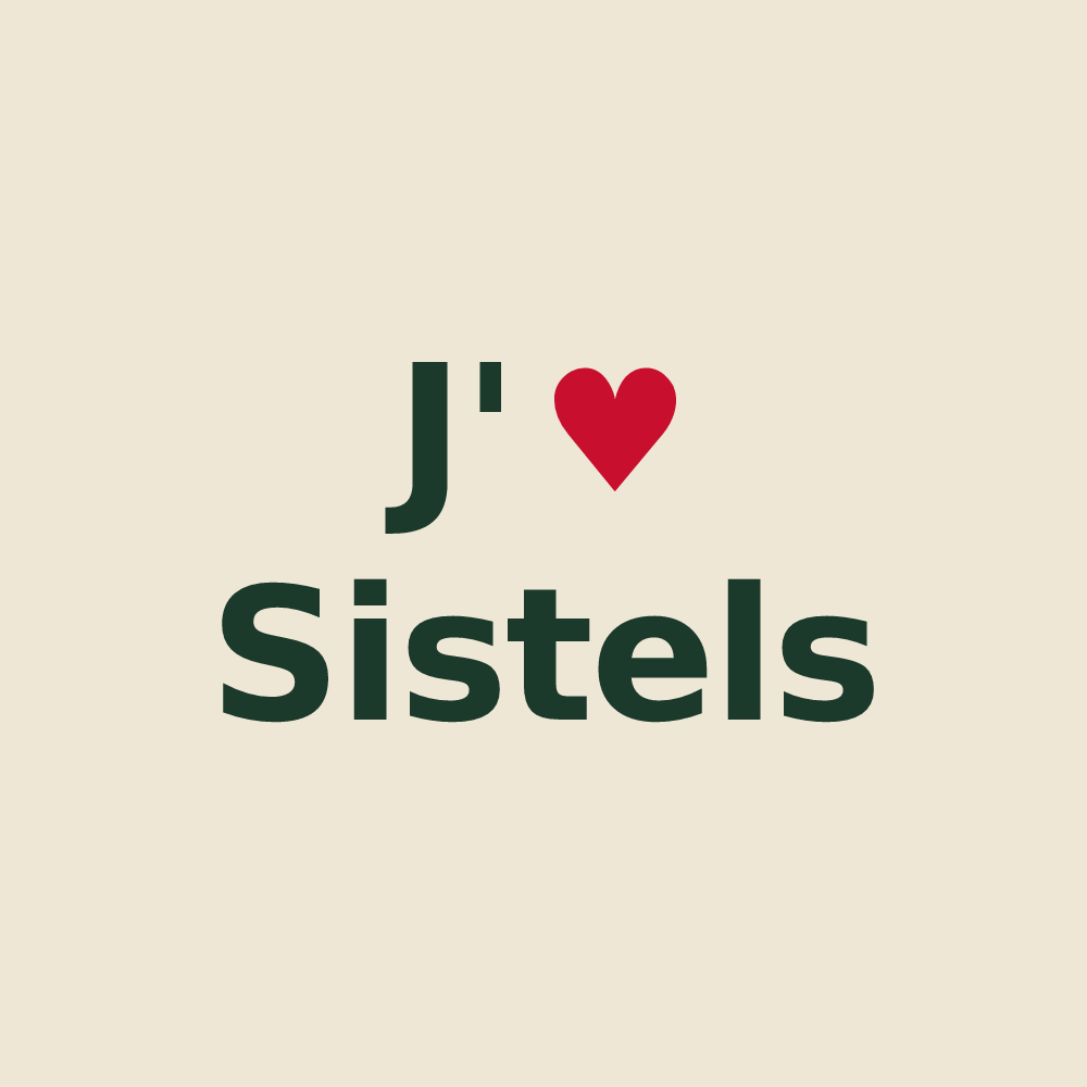 Tote bag personnalisé Sistels — design J'aime Sistels
