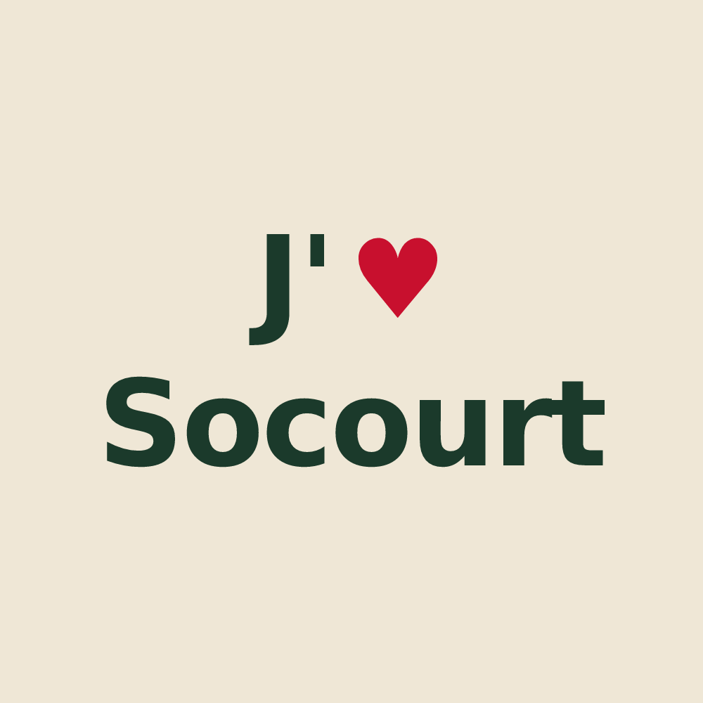 Tote bag personnalisé Socourt — design J'aime Socourt