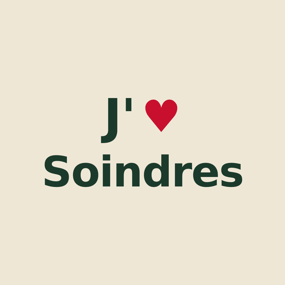 Tote bag personnalisé Soindres — design J'aime Soindres