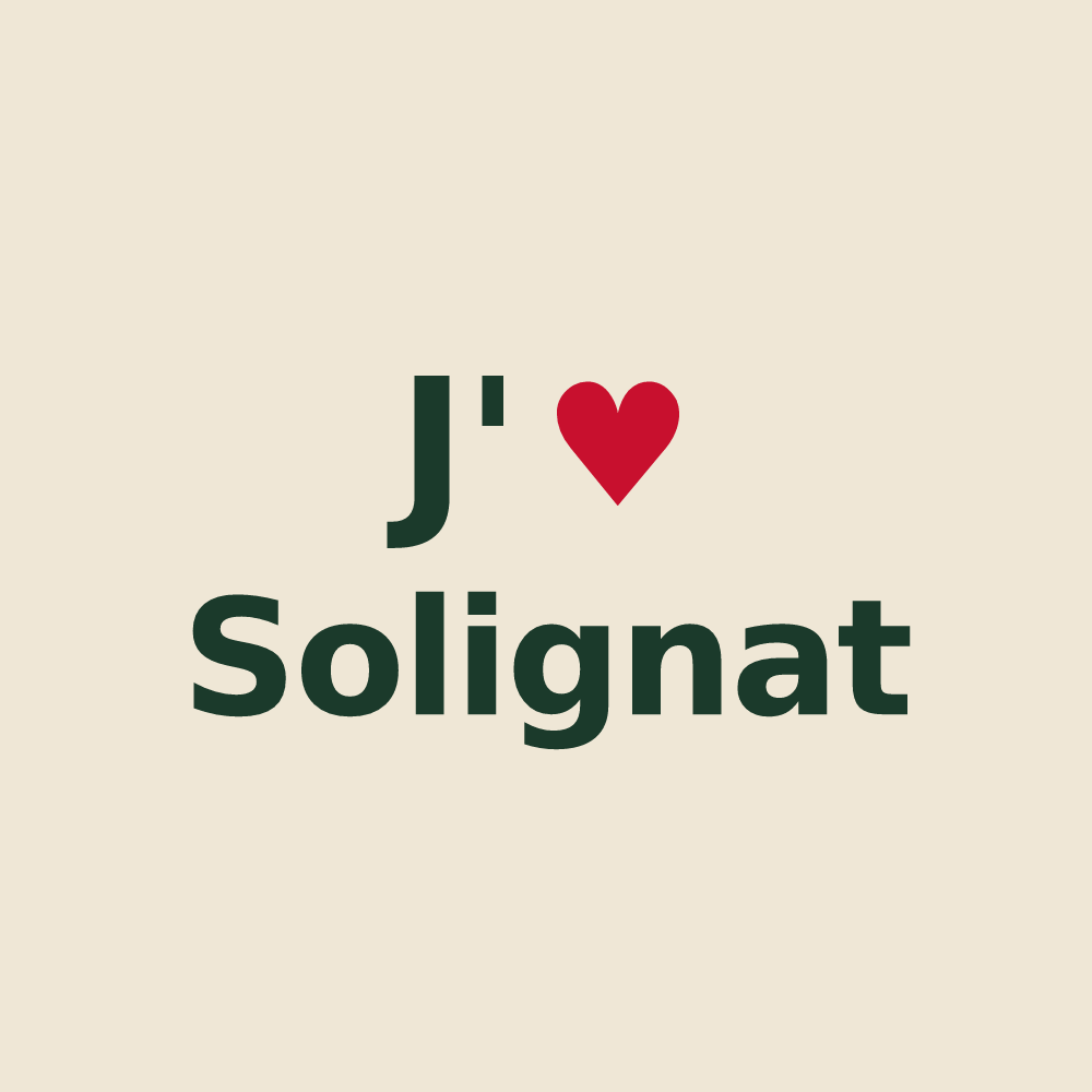 Tote bag personnalisé Solignat — design J'aime Solignat
