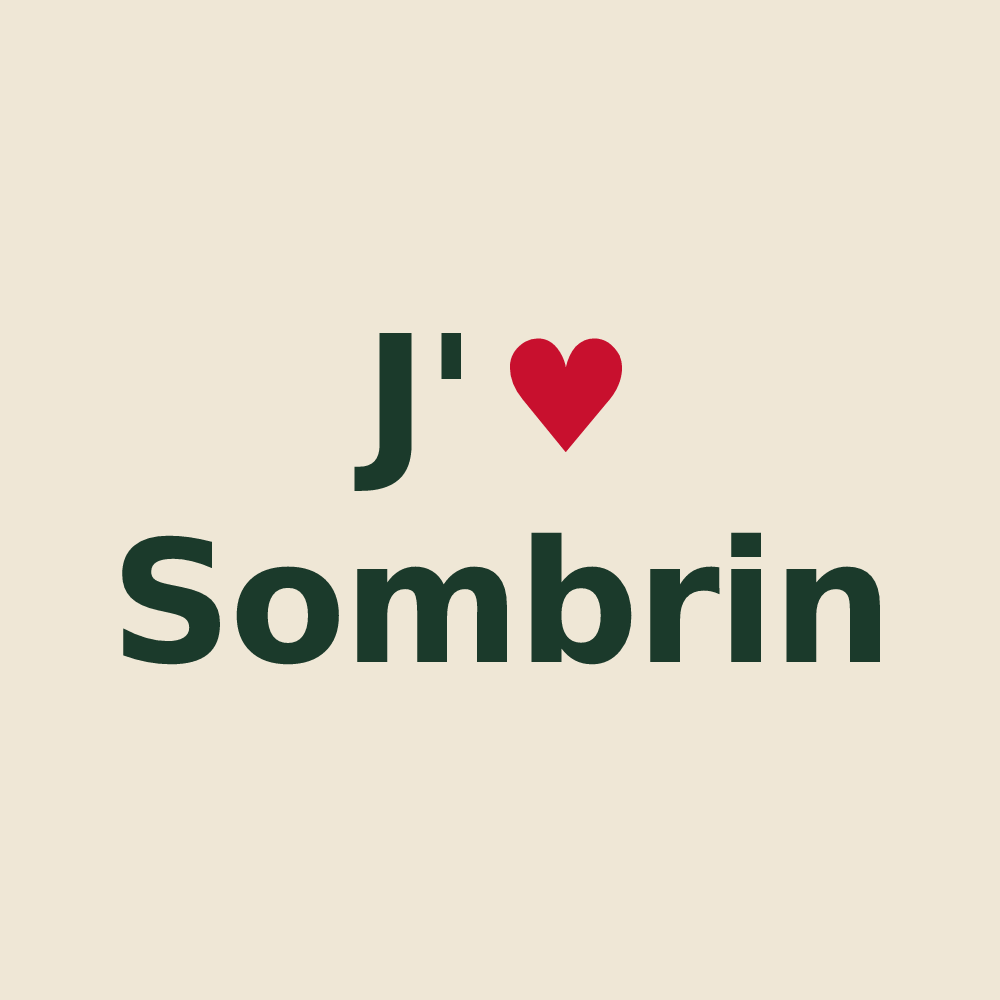 Tote bag personnalisé Sombrin — design J'aime Sombrin