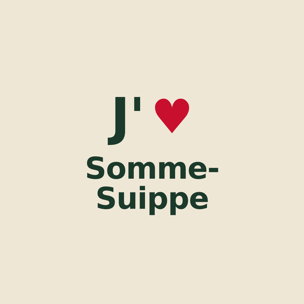 Tote bag personnalisé Somme-Suippe — design « J'aime Somme-Suippe » imprimé sur le tote bag