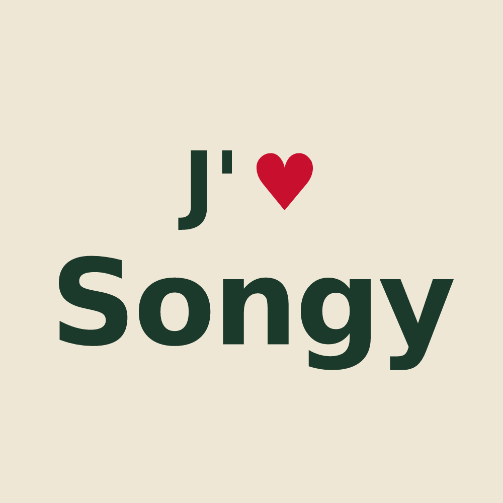 Tote bag personnalisé Songy — design J'aime Songy