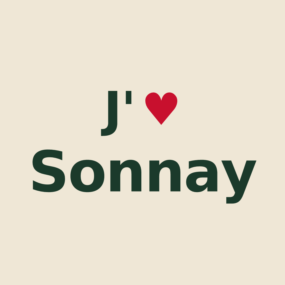 Tote bag personnalisé Sonnay — design J'aime Sonnay