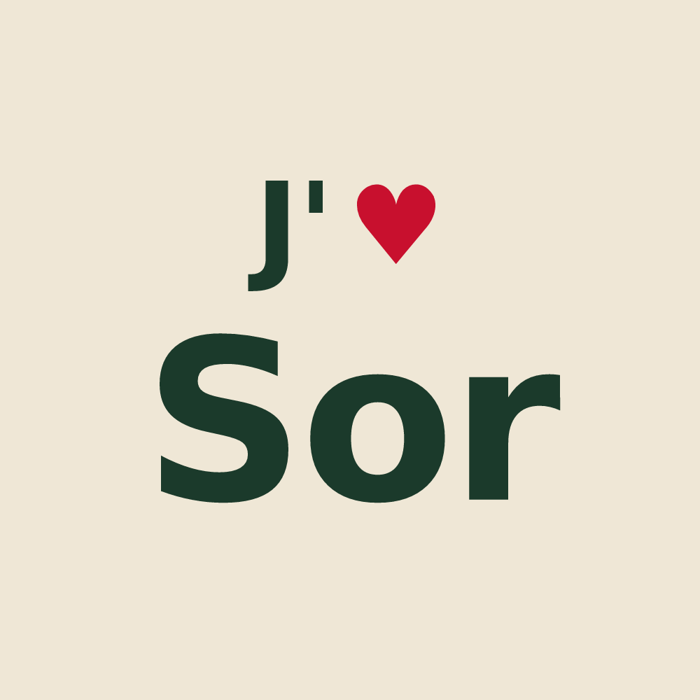 Tote bag personnalisé Sor — design J'aime Sor