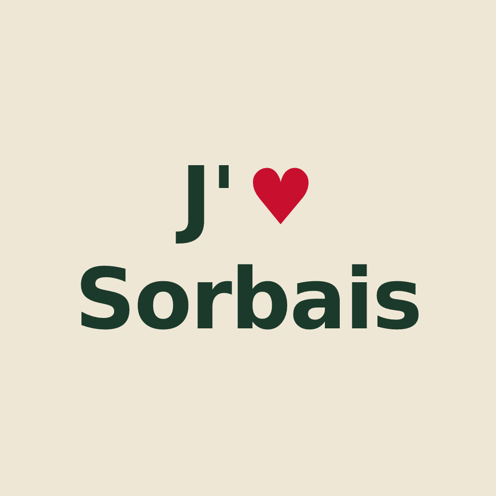 Tote bag personnalisé Sorbais — design J'aime Sorbais