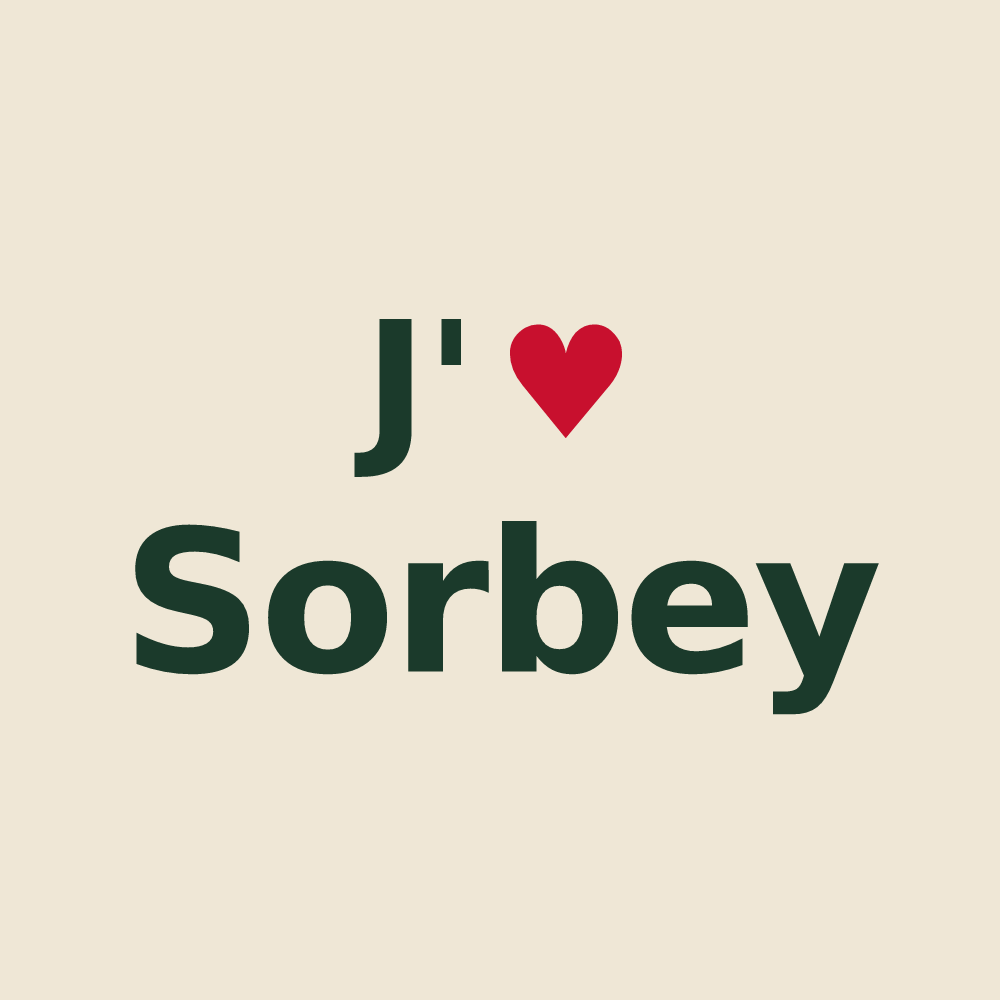 Tote bag personnalisé Sorbey — design J'aime Sorbey