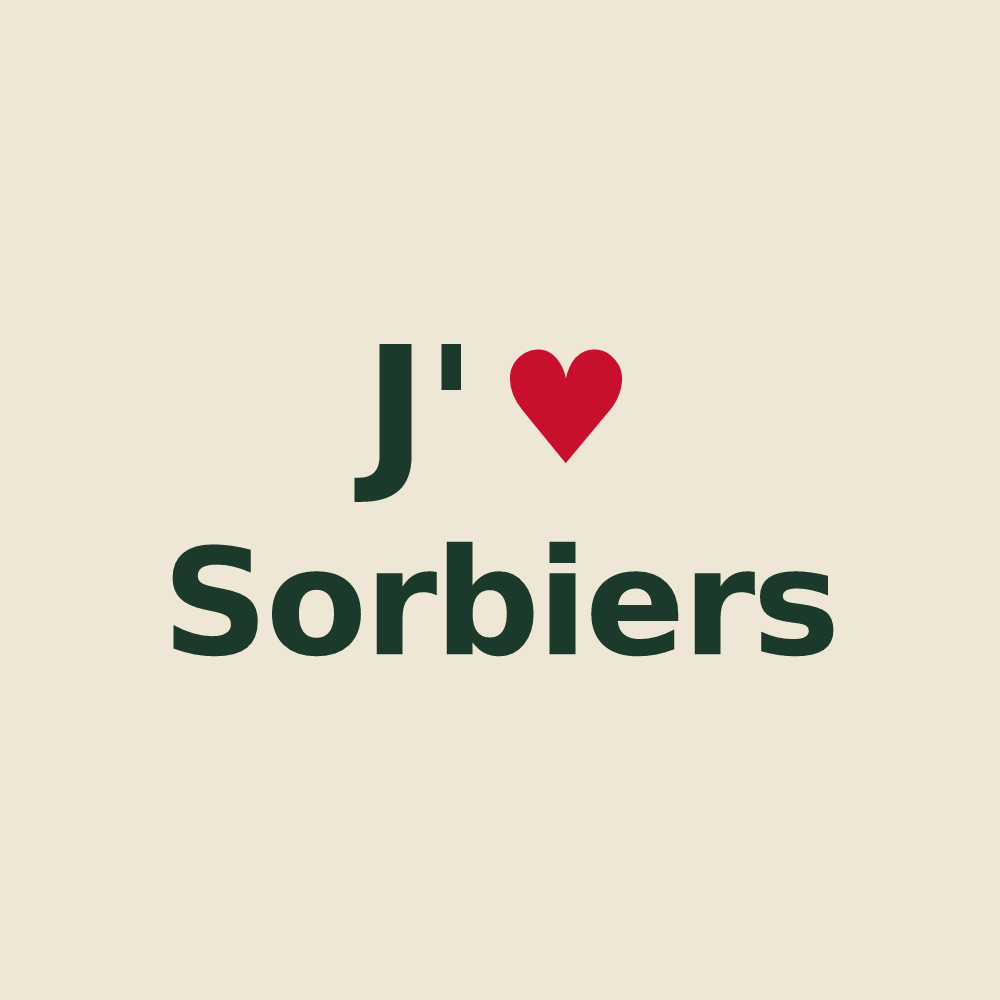 Tote bag personnalisé Sorbiers — design J'aime Sorbiers