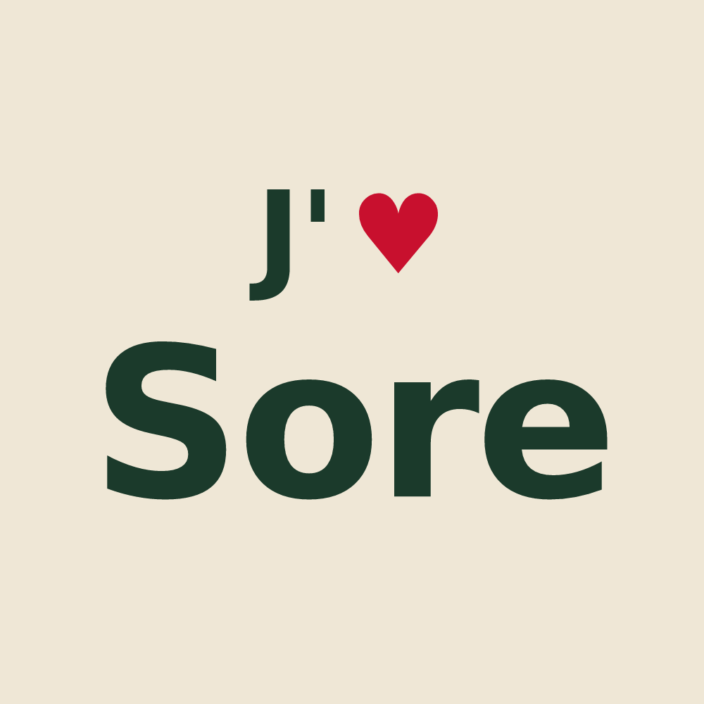 Tote bag personnalisé Sore — design J'aime Sore