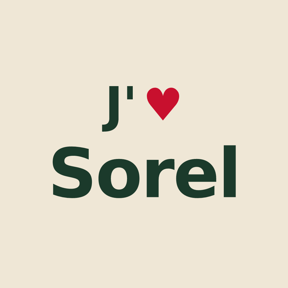 Tote bag personnalisé Sorel — design J'aime Sorel