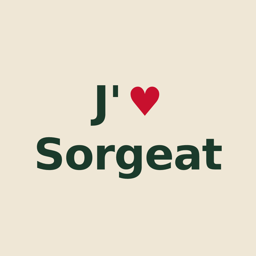 Tote bag personnalisé Sorgeat — design J'aime Sorgeat