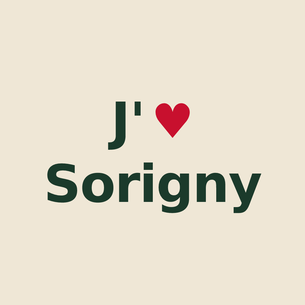 Tote bag personnalisé Sorigny — design J'aime Sorigny