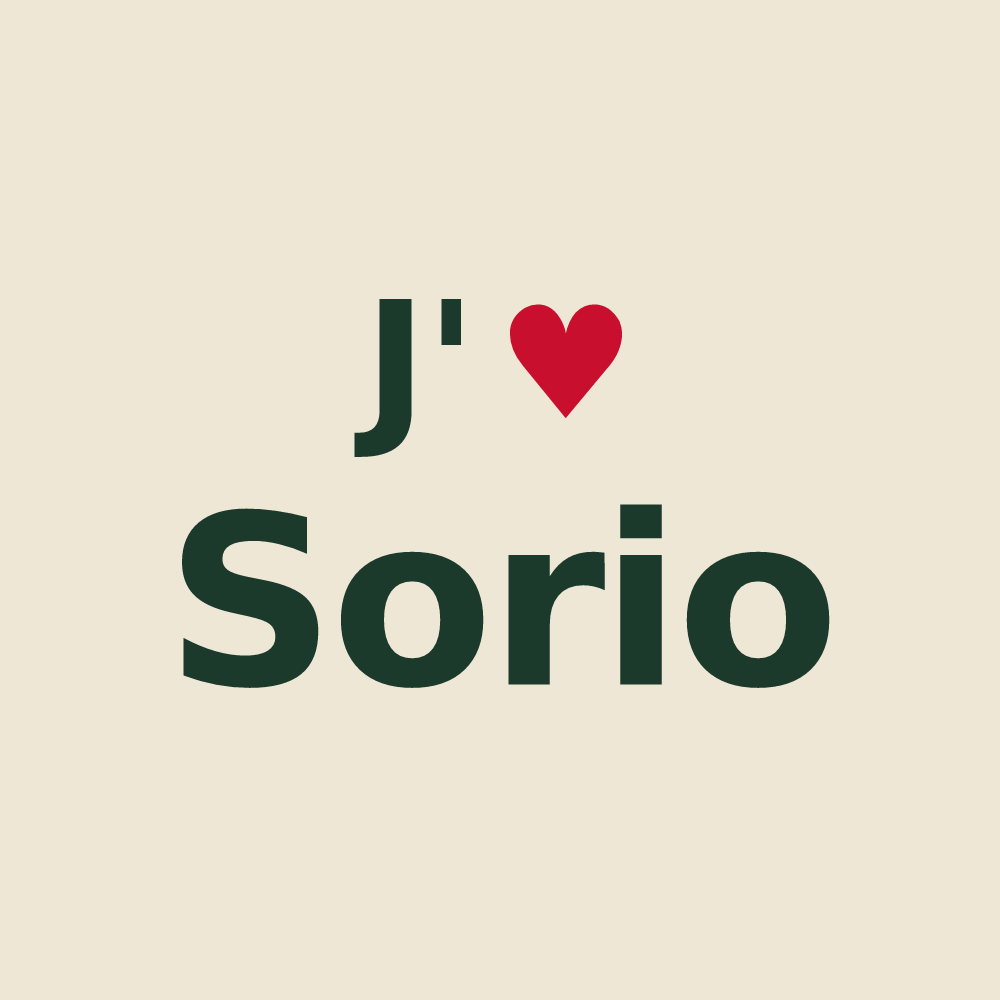 Tote bag personnalisé Sorio — design J'aime Sorio
