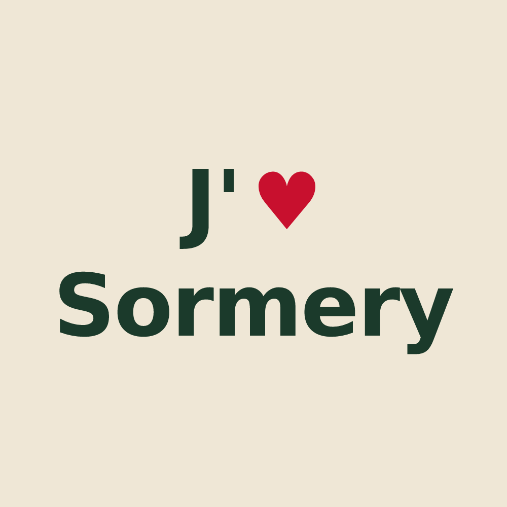 Tote bag personnalisé Sormery — design J'aime Sormery