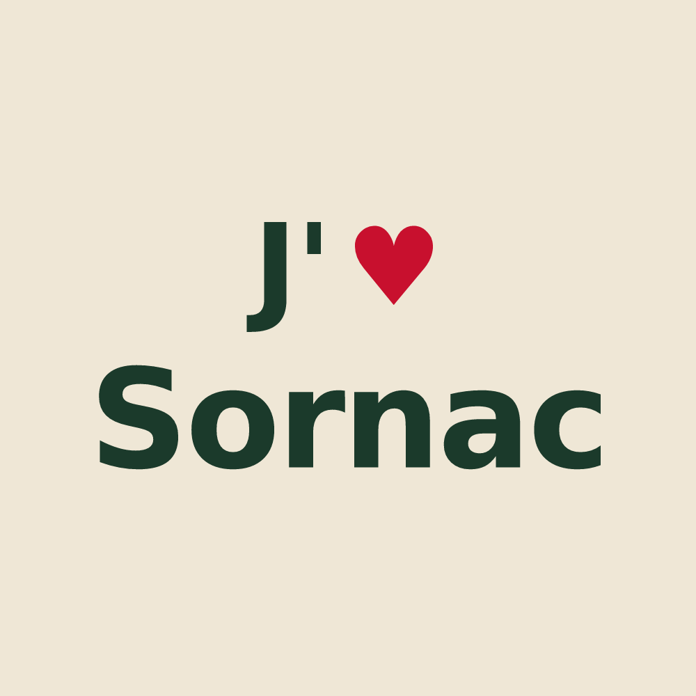 Tote bag personnalisé Sornac — design J'aime Sornac