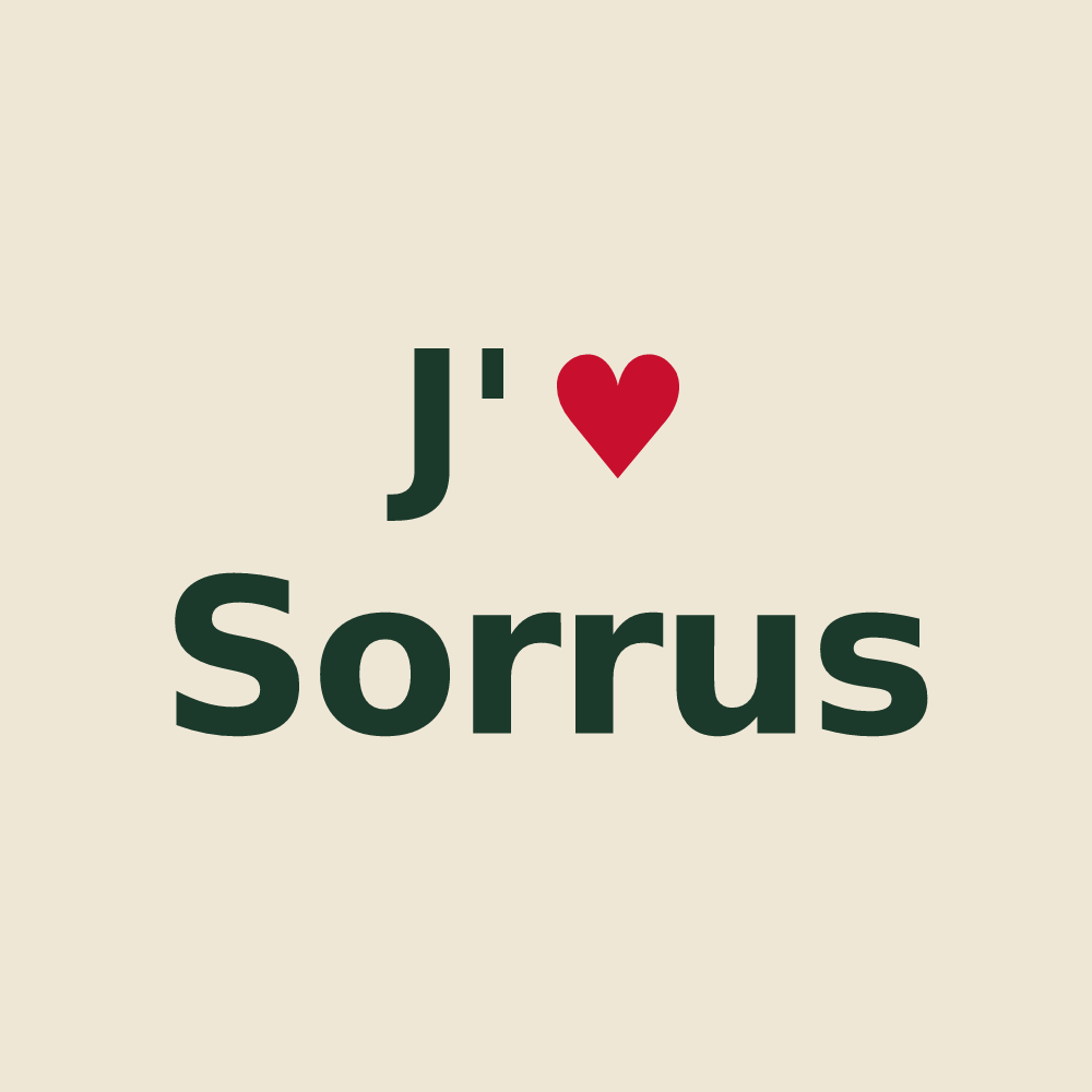 Tote bag personnalisé Sorrus — design J'aime Sorrus