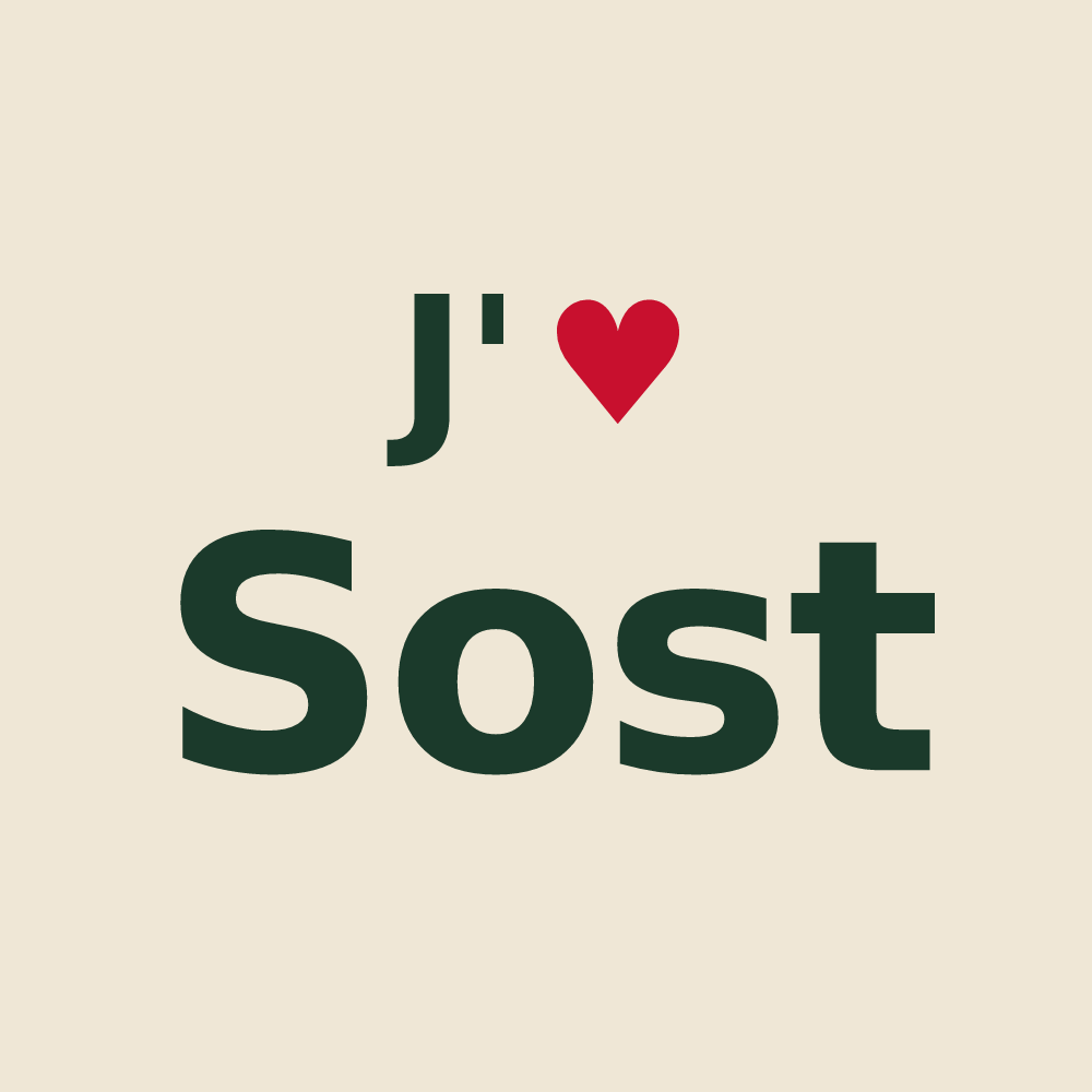 Tote bag personnalisé Sost — design J'aime Sost