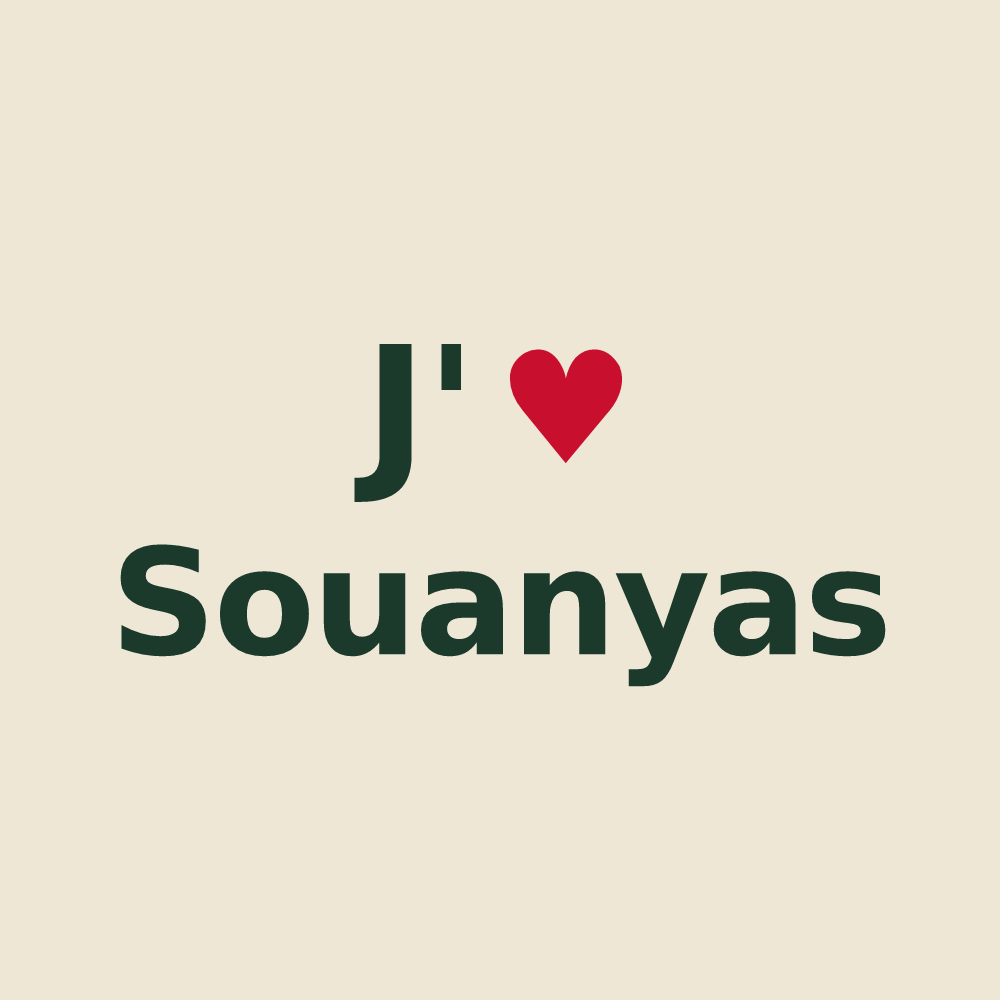 Tote bag personnalisé Souanyas — design J'aime Souanyas