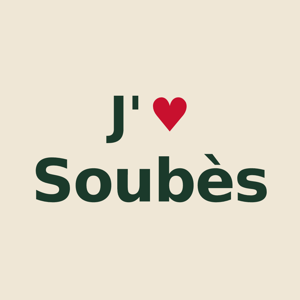 Tote bag personnalisé Soubès — design J'aime Soubès