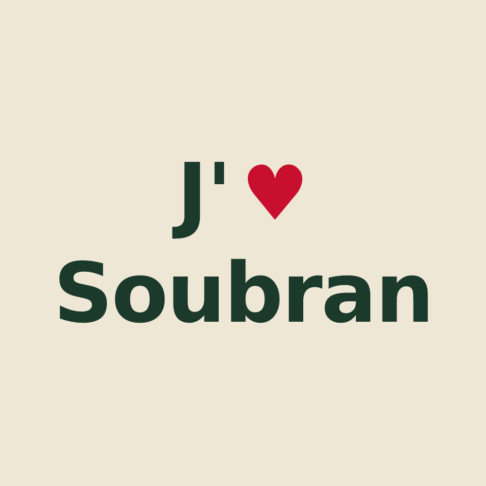 Tote bag personnalisé Soubran — design « J'aime Soubran » imprimé sur le tote bag
