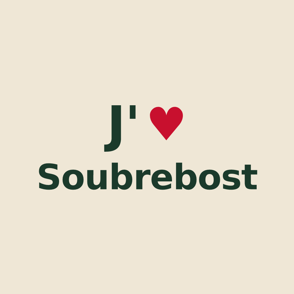 Tote bag personnalisé Soubrebost — design J'aime Soubrebost
