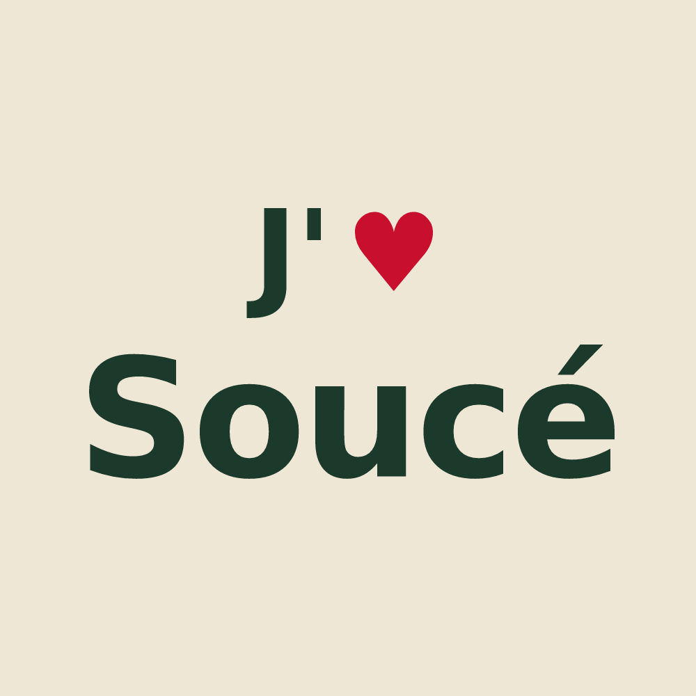 Tote bag personnalisé Soucé — design J'aime Soucé