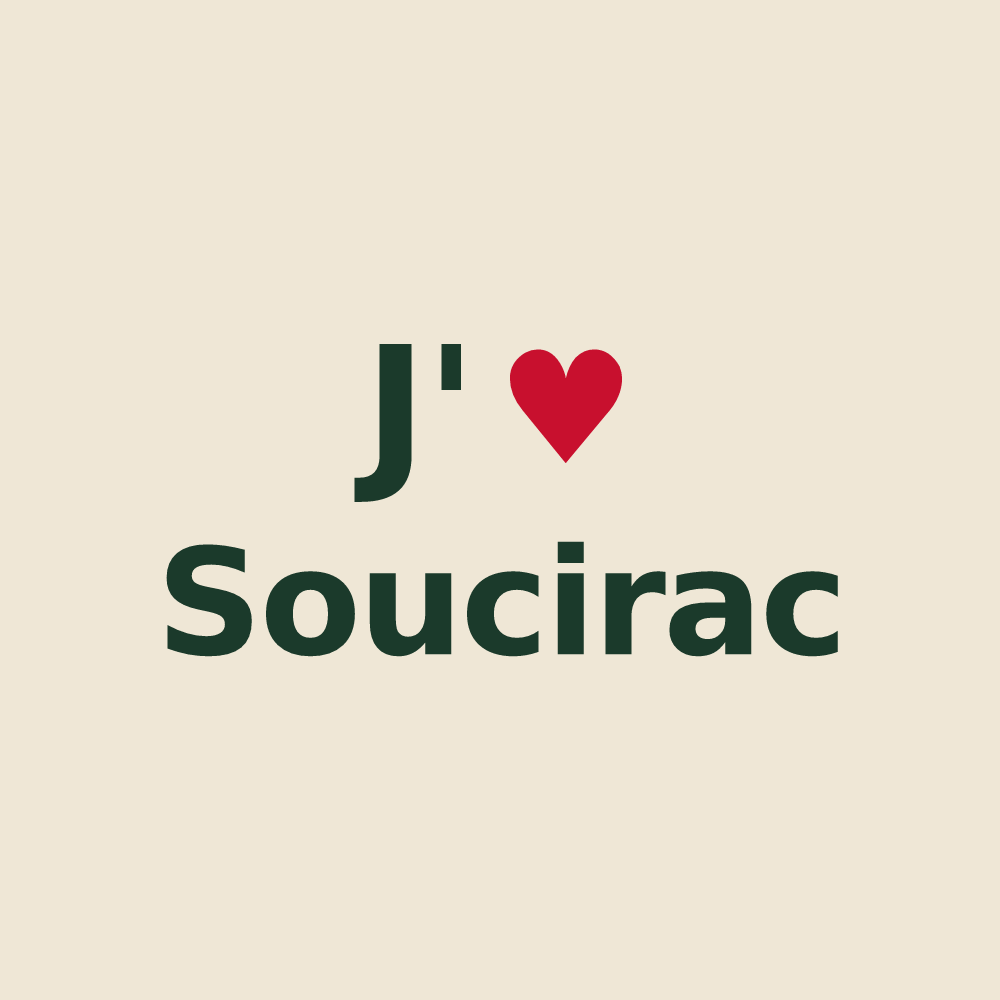 Tote bag personnalisé Soucirac — design J'aime Soucirac