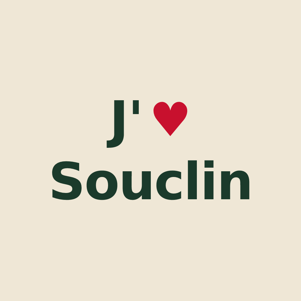 Tote bag personnalisé Souclin — design J'aime Souclin