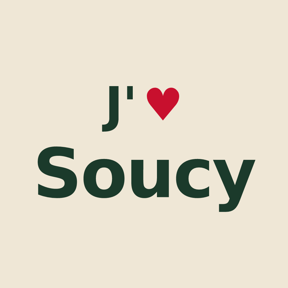 Tote bag personnalisé Soucy — design « J'aime Soucy » imprimé sur le tote bag