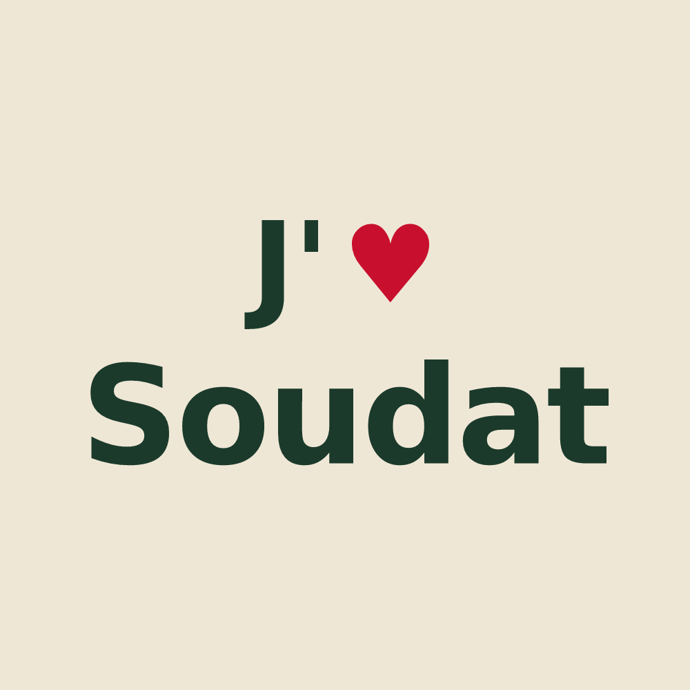 Tote bag personnalisé Soudat — design J'aime Soudat