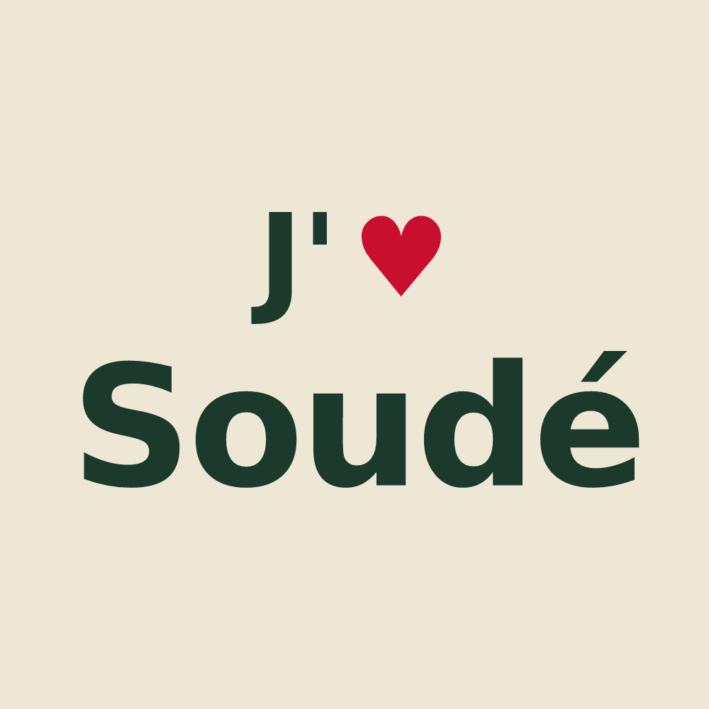 Tote bag personnalisé Soudé — design J'aime Soudé
