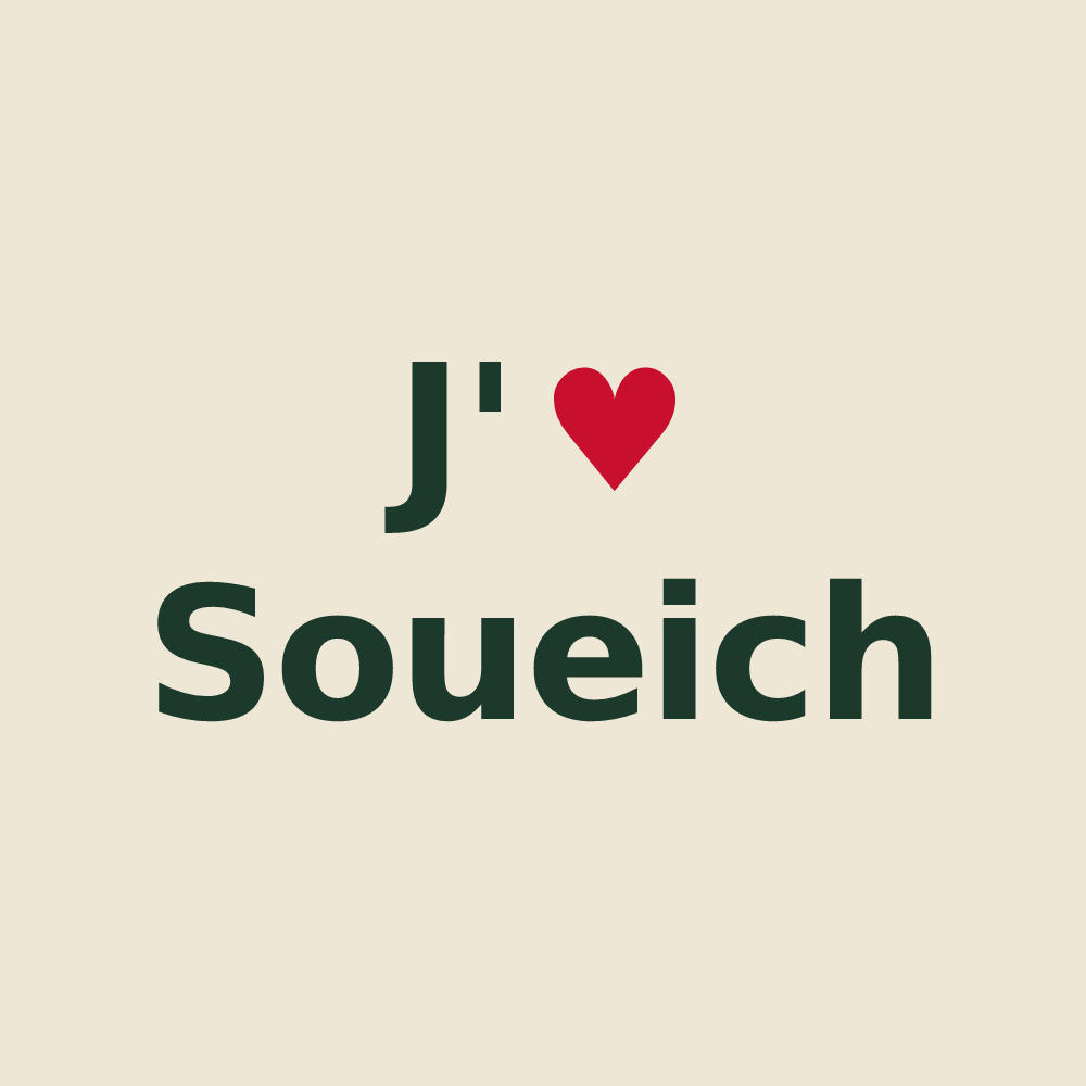 Tote bag personnalisé Soueich — design J'aime Soueich