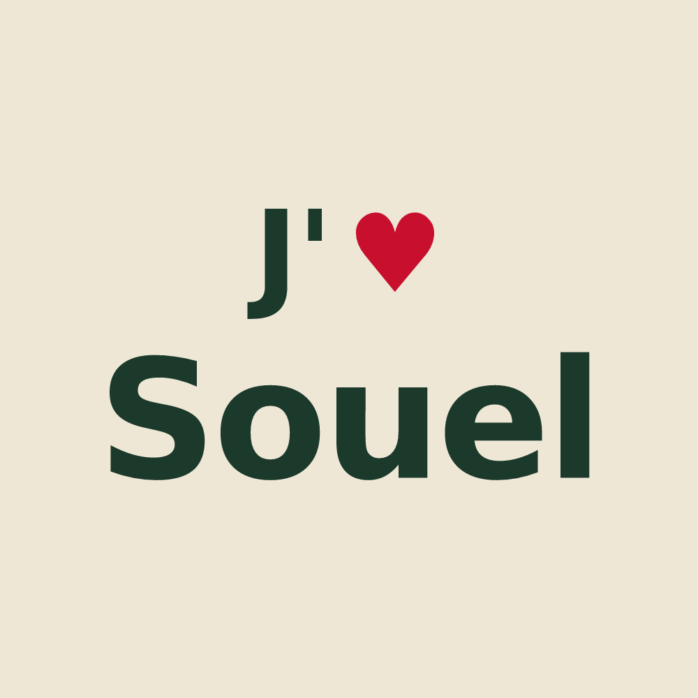 Tote bag personnalisé Souel — design J'aime Souel