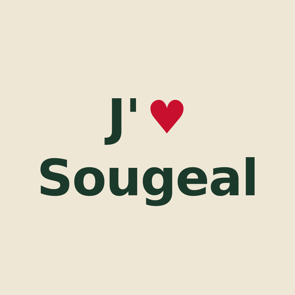 Tote bag personnalisé Sougeal — design J'aime Sougeal