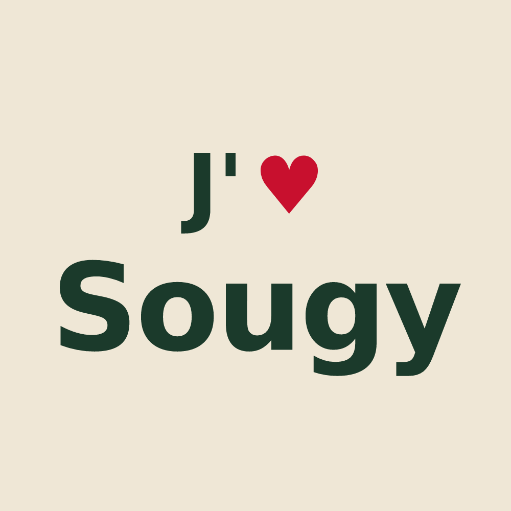 Tote bag personnalisé Sougy — design J'aime Sougy