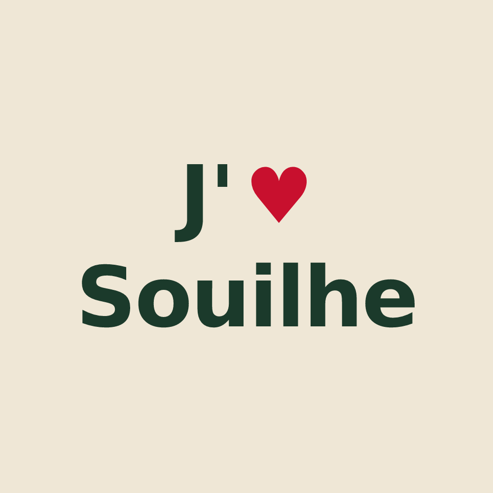 Tote bag personnalisé Souilhe — design J'aime Souilhe