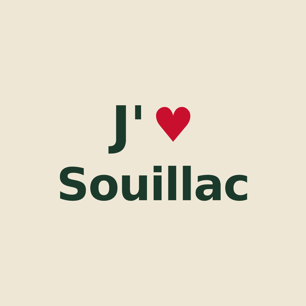 Tote bag personnalisé Souillac — design J'aime Souillac