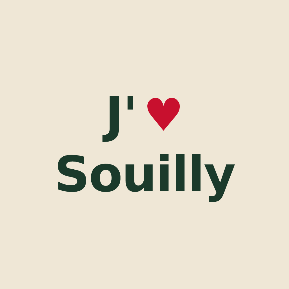 Tote bag personnalisé Souilly — design J'aime Souilly