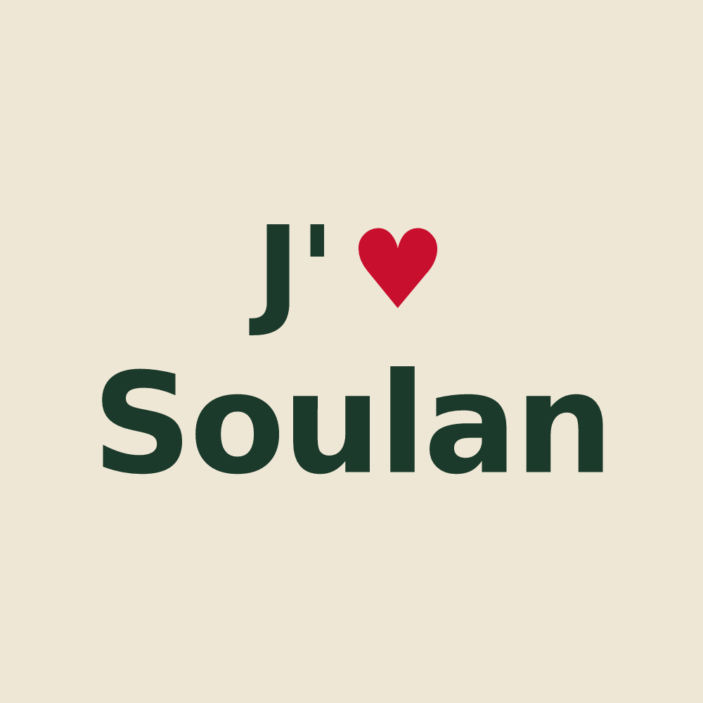 Tote bag personnalisé Soulan — design J'aime Soulan