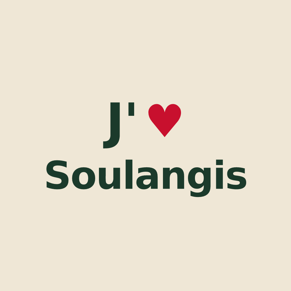 Tote bag personnalisé Soulangis — design « J'aime Soulangis » imprimé sur le tote bag