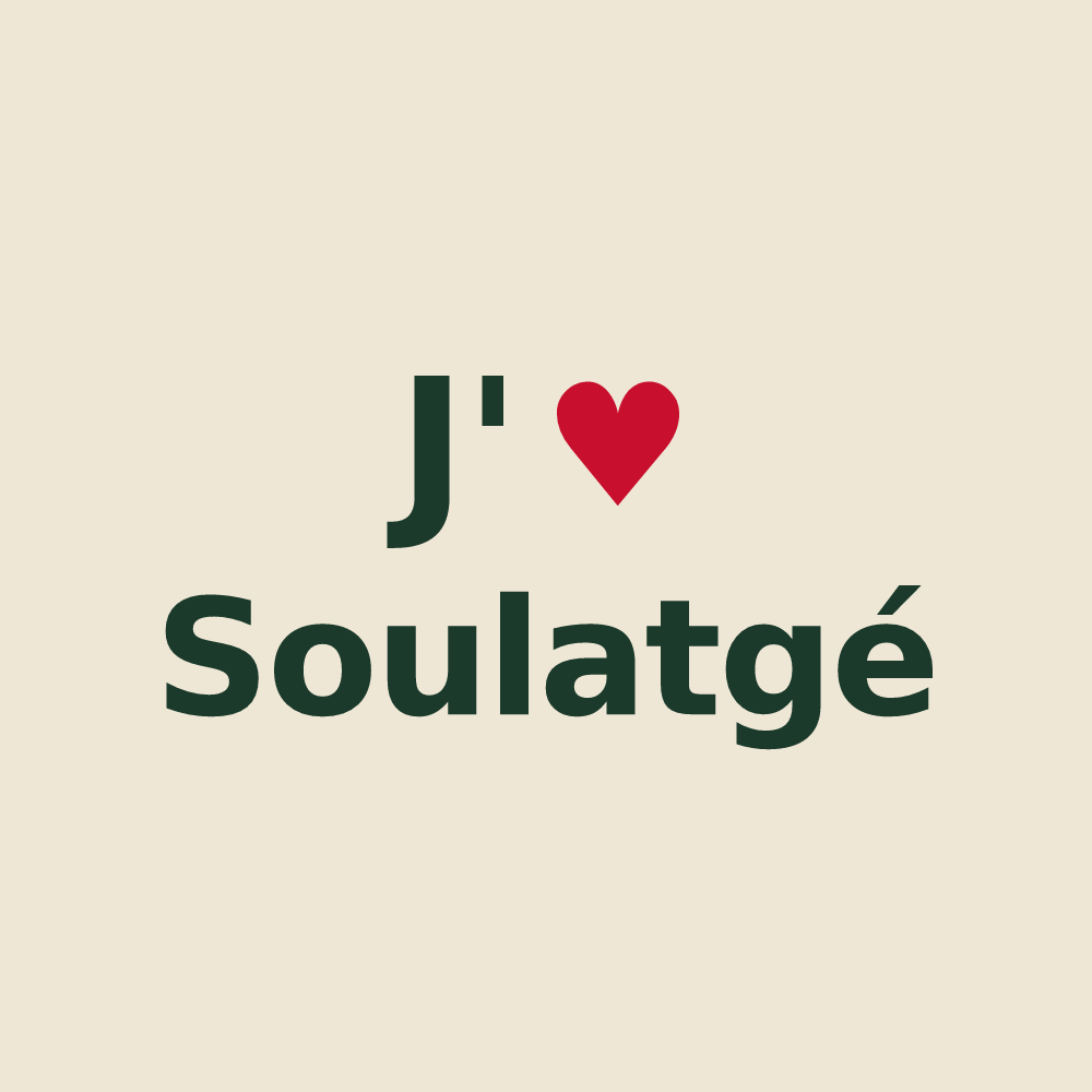 Tote bag personnalisé Soulatgé — design J'aime Soulatgé