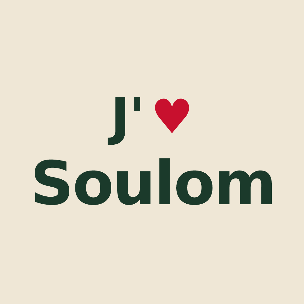 Tote bag personnalisé Soulom — design J'aime Soulom