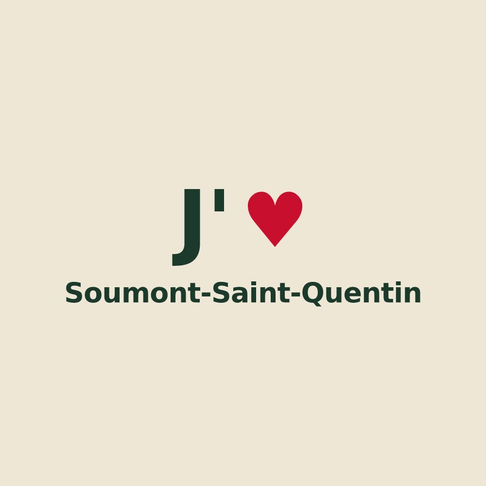 Tote bag personnalisé Soumont-Saint-Quentin — design J'aime Soumont-Saint-Quentin